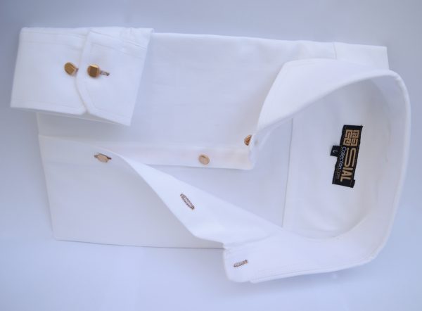 BUSINESS SHIRT IN Off-White COTTON POPLIN - Image 4