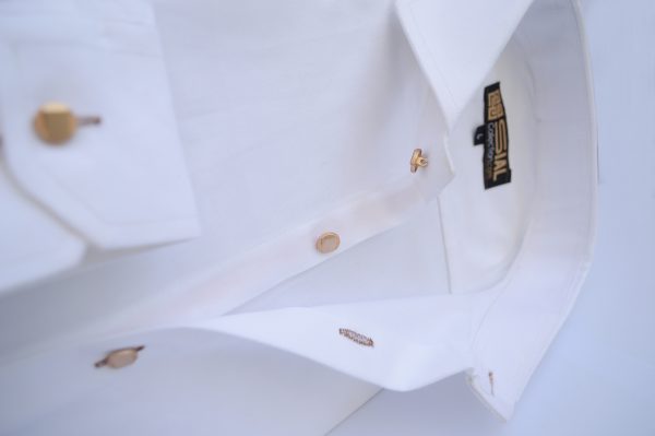BUSINESS SHIRT IN Off-White COTTON POPLIN - Image 5