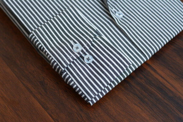 Dark Grey Stripes Formal Shirt For Men - Image 4
