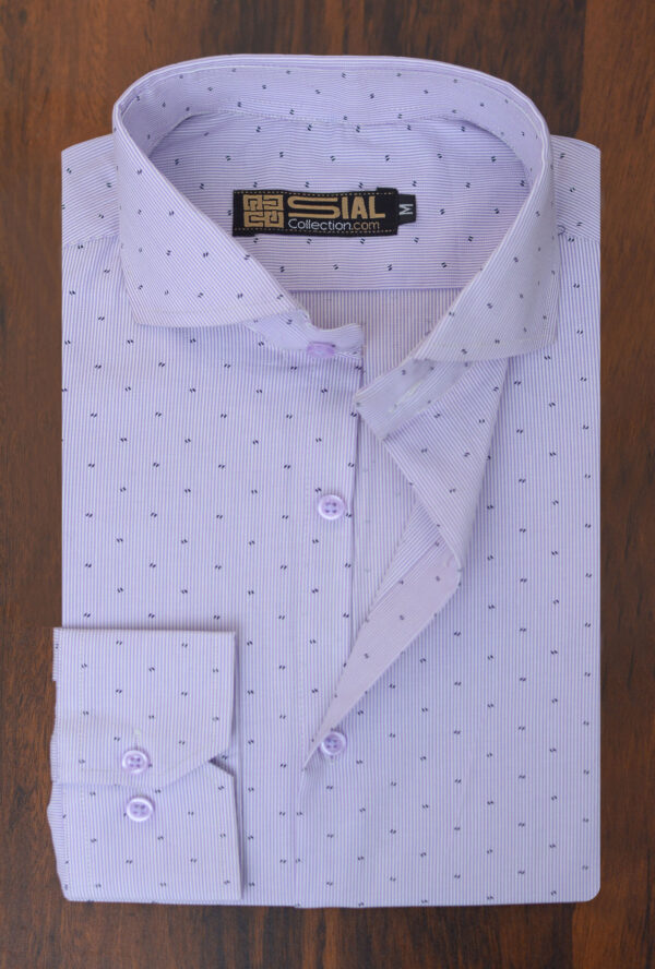 Light Purple  White Business Formal Dress Shirt - Image 2