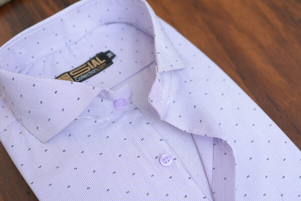 Light Purple  White Business Formal Dress Shirt - Image 3