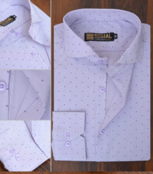 Light Purple  White Business Formal Dress Shirt