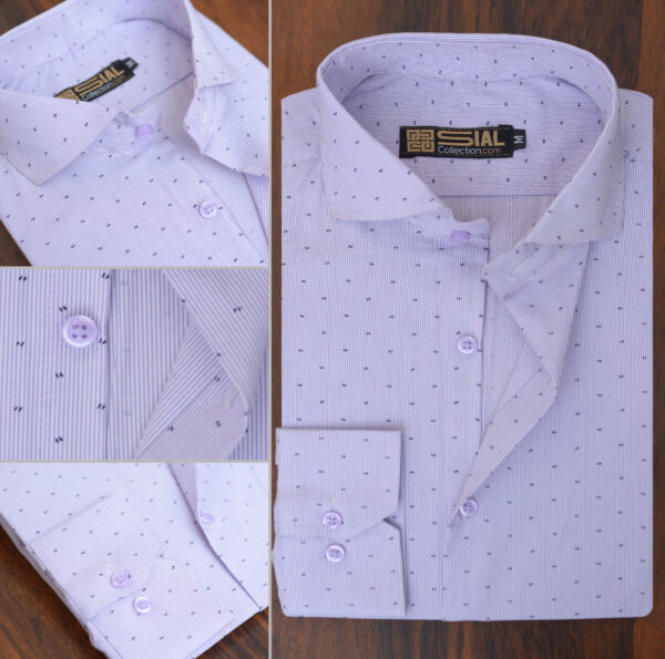 Light Purple  White Business Formal Dress Shirt