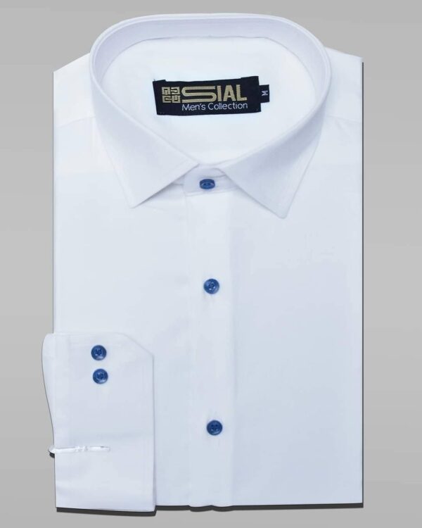 White Formal With Sky Buttons - Image 2