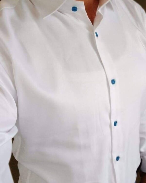White Formal With Sky Buttons - Image 6