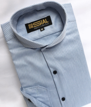 Blue Textured Formal Shirt