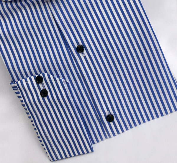 Blue & White Striped Formal Shirt - Image 5