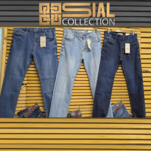 denim jeans with striped